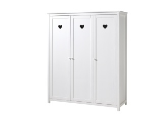 Set Complet Mobilier Cameră Copii AMORI, 5 Piese, Alb, Design Romantic – Vipack - Img 7