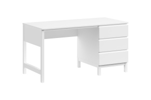 Set Complet Mobilier Cameră Copii Eva: Pat 90x200 cm, Noptieră, Dulap 3 Uși și Birou cu Sertare, Alb – Vipack - Img 11