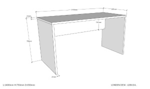 Set LONDON în culoarea antracit format dintr-un Pat copii (90x200) cu noptieră, Dulap camera copii cu 2 uși și birou cu cărucior de birou. - Img 12