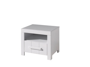Set Mobilier Cameră Copii ERIK: Pat 90x200 cm, Dulap 3 Uși, Birou, Noptieră și Sertar, Alb – Vipack - Img 10