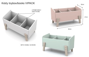 Set Mobilier Kiddy pentru Camera Copii – Pat 90x200 cm, Noptieră, Bară Siguranță & Cutie Jucării – Alb – Vipack - Img 13