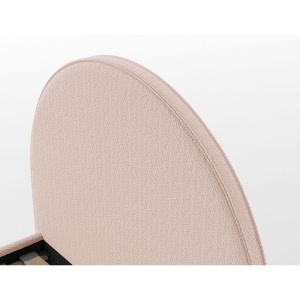 Set MOON: pat tapițat 90 x 200 cm roz cu țesătură bouclé și spațiu de depozitare + 2 tabureti roz multifuncționali – Vipack - Img 5
