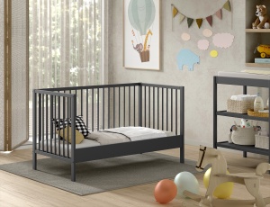 Set Pat bebeluși/copii mici DINO 70x140 cm și Masă de înfășat DINO, antracit – Vipack - Img 10