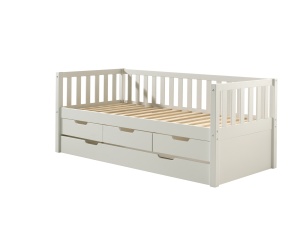 Set Pat Cabină Fritz 90x200 cm cu Sertare, pentru Copii, Alb – Vipack - Img 3