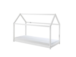 Set Pat Căsuță cu Saltea, Alb, 90 x 200 cm (Pin Masiv) – CABANE – Vipack - Img 2