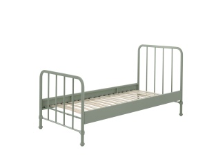 Set Pat Metalic și Noptieră, Verde Olive, 90 x 200 cm (Metal) – BRONXX – Vipack - Img 4