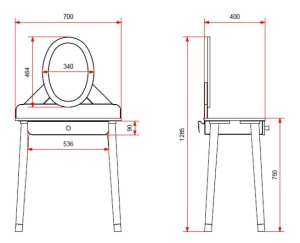 Set Pat Single, Noptieră și Masă de Toaletă pentru Copii, 3 Piese, 90x200 cm, Alb Satinat (Pin Masiv și MDF) – Billy – Vipack - Img 11
