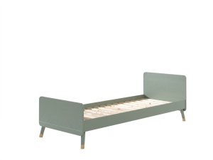 Set Pat Single și Noptieră pentru Copii, 2 Piese, 90x200 cm, Verde Olive (Pin Masiv și MDF) – Billy – Vipack - Img 4
