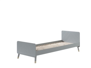 Set Pat Single și Noptieră pentru Copii, 90x200 cm, Gri (Pin Masiv și MDF) – Billy – Vipack - Img 4