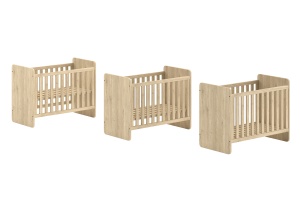Set SAM este format dintr-un Pat copii convertibil (60 x 120 cm + 90 x 200 cm) și o comodă cu 3 sertare și un schimbător. - Img 5