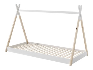 Set TIPI este format din Pat copii înalt fără gard (90 x 200 cm) și un sertar în culoare culoare lemn natural. - Img 4