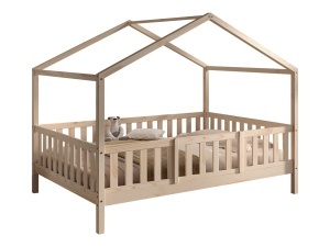 This DALLAS combination in natural consists of a house bed (140 x 200 cm) and safety rail.