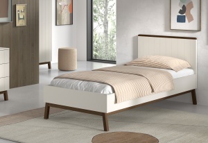 This SEZANE combination in clay consists of a bed (90 x 200 cm) and a bedside table. - Img 3