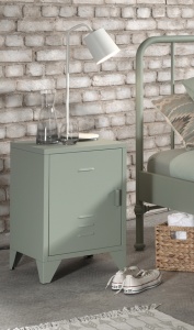 Noptieră Metalică, Verde Olive (Metal) – BRONXX – Vipack