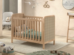 OLIVE BABY BED 60 X 120 CM RATTAN OAK - Img 2