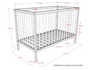 Pat bebeluși DINO, alb, 60x120 cm – Vipack - Img 3