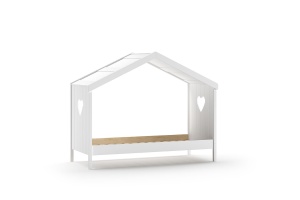 Pat Căsuță AMORI pentru Copii, 90x200 cm, Alb, cu Sertar și Protecție – Vipack - Img 4