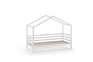 Pat Căsuță cu Design Modern, cu Sertar, Alb, Pin Masiv – Dallas – Vipack - Img 4