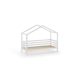 Pat Căsuță cu Protecție, Alb, 90 x 200 cm, Pin Masiv – Dallas – Vipack - Img 3