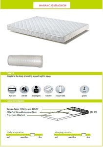 Pat Căsuță cu Saltea, Alb, 90 x 200 cm, Pin Masiv – Dallas – Vipack - Img 7
