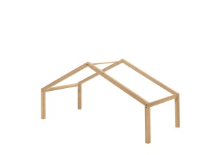 Pat Căsuță Forrest Oak pentru Camera Copii, 90x200 cm, cu Set Textil Inclus, din Lemn Masiv de Stejar, Natur – Vipack - Img 8