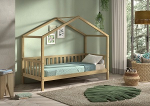 Pat Căsuță NATURE cu Protecție Integrată și Sertar, Stejar Masiv – Dallas – Vipack - Img 6