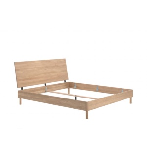 Pat Dublu Forrest Oak, 180x200 cm, din Lemn Masiv de Stejar, Natur – Vipack - Img 2