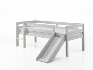 Pat Pino pentru copii cu tobogan, alb, 90x200 cm, înălțime 85 cm – Vipack - Img 2