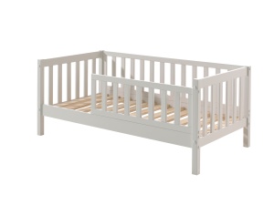 Pat Toddler alb pentru copii mici, 70 x 140 cm, cu laturi înalte pentru siguranță – Vipack - Img 2