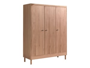 Set Complet Mobilier Camera Bebelusi Forrest Oak, Pat 90x200 cm, Dulap cu 3 Uși, Noptieră și Masă de înfășat, din Lemn de Stejar, Natur – Vipack - Img 10