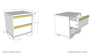 Set LONDON în culoarea antracit format dintr-un Pat copii (90x200) cu noptieră, Dulap camera copii cu 2 uși și birou cu cărucior de birou. - Img 10