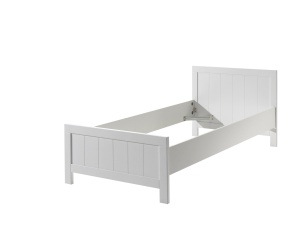 Set Mobilier Cameră Copii ERIK: Pat 90x200 cm, Dulap 3 Uși, Birou, Bibliotecă și Noptieră, Alb – Vipack - Img 9