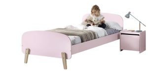 Set Mobilier Kiddy pentru Camera Copii – Pat 90x200 cm și Noptieră – Roz Pal – Vipack - Img 6