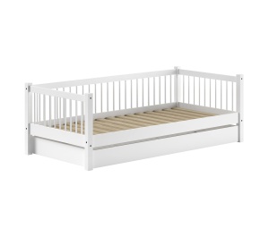 Set Pat Cabină Forrest Beech pentru Camera Copii, 90x200 cm, cu Sertar Pat, din Lemn Masiv de Fag, Alb – Vipack - Img 4