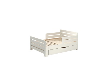 Set Pat Jumper Transformabil 90x140-200 cm cu Sertar și Saltea, pentru Copii, Alb – Vipack - Img 2