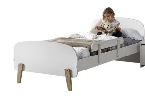Set Pat Kiddy 90x200 cm cu Bară de Siguranță, pentru Camera Copii, Alb – Vipack - Img 2