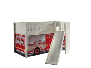Set SCOTT este format din vagonul de dormit înalt cu tobogan și cortina de joacă FIRE TRUCK. - Img 1