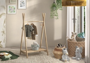 Suport Haine NATURE, Design Tip Tipi, din Lemn de Stejar – Vipack
