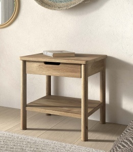 This OLIVE combination consists of a double bed (180 x 200 cm) with a slatted headboard and two bedside tables with drawer. - Img 6
