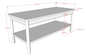 This OLIVE combination consists of a double bed (180 x 200 cm) with a slatted headboard, two bedside tables with drawer and a bench. - Img 10