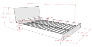 FORREST BED 140 X 200 CM OAK - Img 3