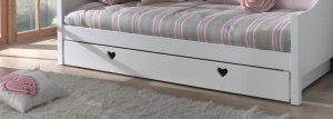 Pat AMORI pentru copii, 90x200 cm, Alb, cu Sertar Multifuncțional – Vipack - Img 8