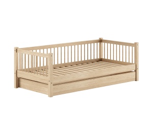 Pat Cabină Forrest Beech 90x200 cm, pentru Camera Copii, din Lemn de Fag, cu Sertar – Vipack - Img 4