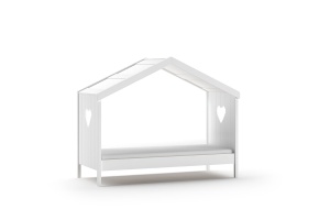 Pat Căsuță AMORI pentru Copii, 90x200 cm, Alb, cu Sertar și Protecție – Vipack - Img 5