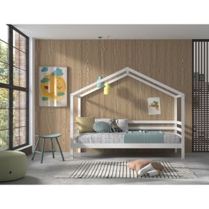 Pat Căsuță cu Protecție, Alb, 90 x 200 cm, Pin Masiv – Dallas – Vipack - Img 4