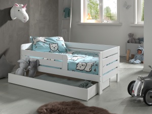 Pat Toddler alb pentru copii mici, 70 x 140 cm, cu sertar de depozitare – Vipack - Img 4