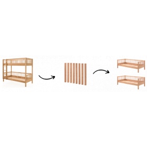 Picioare de Conversie Forrest Oak pentru Pat Supraetajat, din Lemn Masiv de Stejar, Natur – Vipack - Img 2