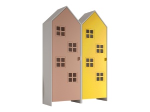 Set 2 Dulapuri pentru Copii Căsuță, Roz și Galben, (MDF) – CASAMI BRUGES – Vipack - Img 2