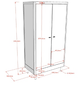 Set Complet Mobilier Cameră Bebelus Forrest Beech, din Lemn Masiv de Fag, Alb: Pătuț (70x140 cm), Masă de Înfășat cu Suport și Dulap cu 2 Uși – Vipack - Img 15