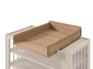 Set Complet Mobilier Cameră Bebelus Forrest Oak, din Lemn Masiv de Stejar, Natur: Pătuț (60x120 cm), Comodă cu 3 Sertare, Suport de Înfășat și Dulap cu 3 Uși – Vipack - Img 13
